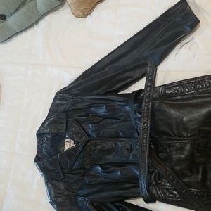 Beautiful black leather fitted jacket